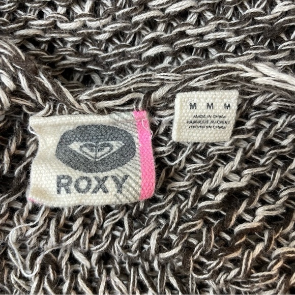 ROXY Open Knit Short Sleeve Tunic Sweater Size Medium - Picture 6 of 6